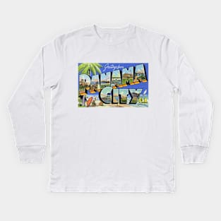 Greetings from Panama City, Florida - Vintage Large Letter Postcard Kids Long Sleeve T-Shirt